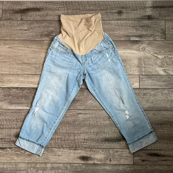 Maternity Indigo Blue Crop Jeans Size XS - Picture 2 of 4